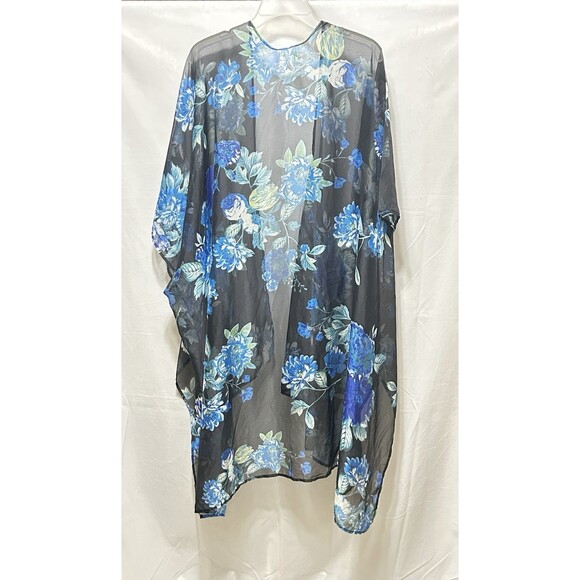Cyn & Luca Womens XXL Shear‎ Midi Blue Floral Duster - Picture 5 of 7